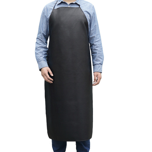 White Leather Apron Wholesale Waterproof Oil-Proof Home Kitchen Restaurant Durable Oil-Proof Work Waterproof Leather Apron