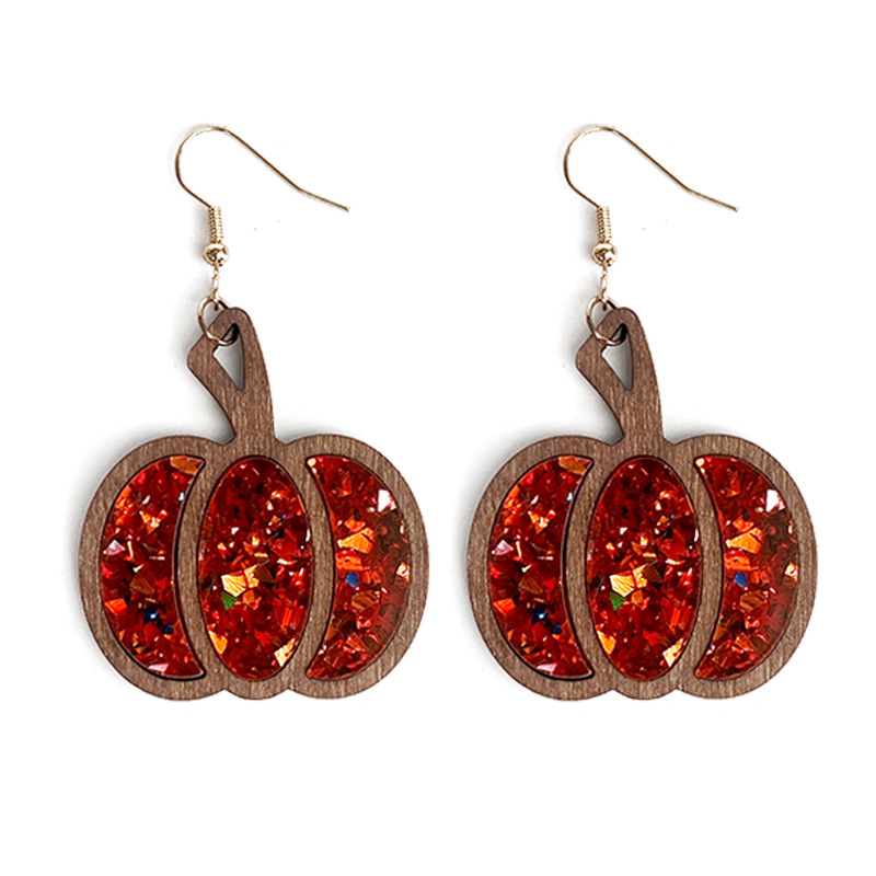 Halloween Festival 1 Pair Halloween Retro Pumpkin Arylic Drop Earrings
