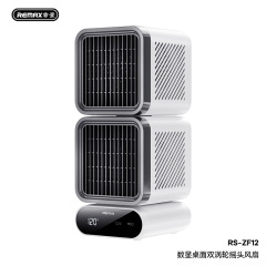 REMAXとデジタル表示デスクトップのダブルターボ首振りファンは、USB充電4000ミリアンペアの大容量ファンをサポートしています