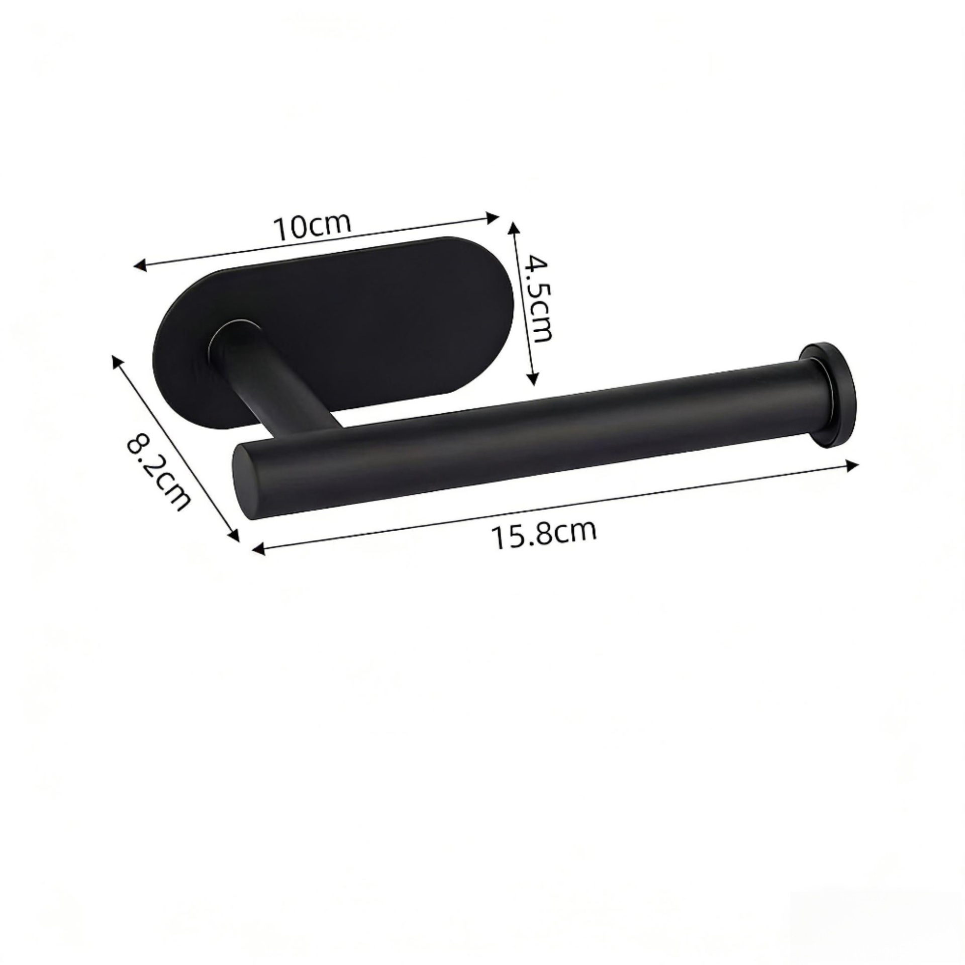 Holder de toallas de fondo oval (negro)