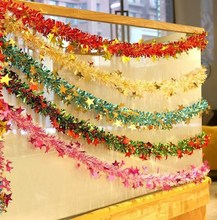 店面室內彩帶拉花彩條開業店鋪裝飾樓梯新年節天花板布置金邊紅色