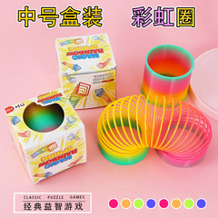 中号虹圏6.5*6児童七彩トランペットバネ圏魔力フラフープ魔法赤ちゃん提灯プラスチック