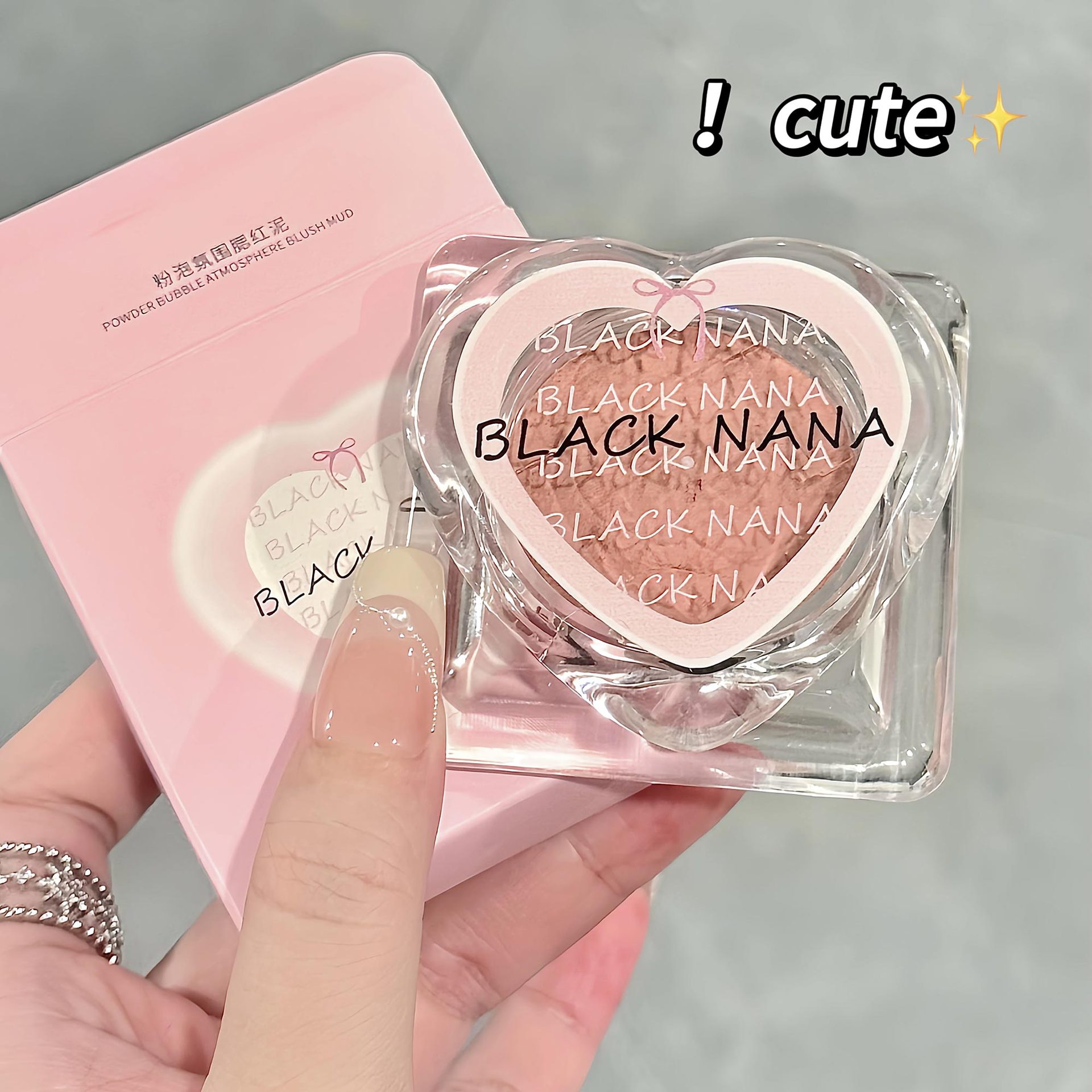 BLACK NANA Blush Low Saturation Strawberry Milk Color Melon Color Mashed Potato Eyeshadow Universal Blush Palette Wholesale Specification drawing