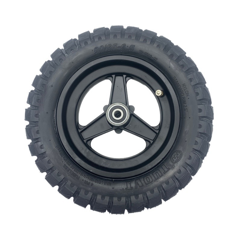 11寸滑板车真空胎铝合金碟刹轮毂安装90/65-6.5真空轮胎整轮安装