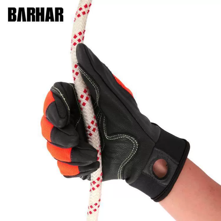 Перчатки BARHAR, спуск по веревке, защита всех пальцев, спасательные, теплоизоляционные, нескользящие, износостойкие, тактическое уличное снаряжение из натуральной кожи.