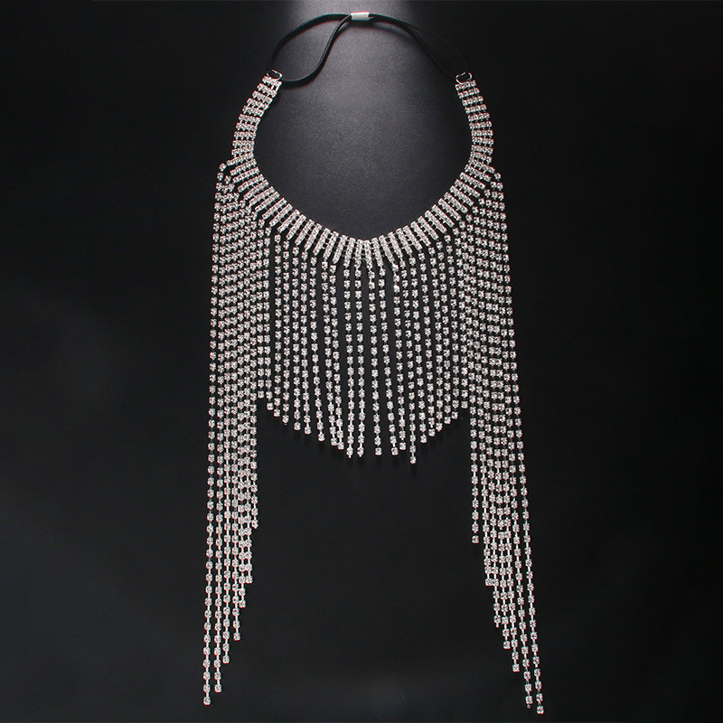 Europa y los Estados Unidos calientes exagerado chaleones de moda personalidad cuerda elástica toque de diamante accesorios escenario toque de cabeza