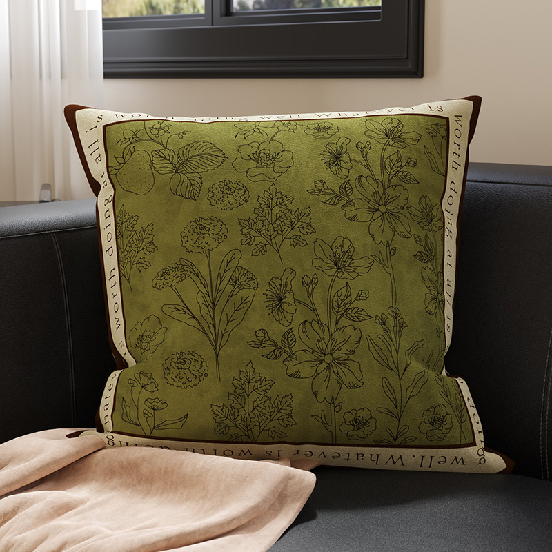 Sofá de estilo medieval almohada retro almohada doméstica cabezal de cama almohada de cama almohada de ventana con núcleo desmontable y lavable