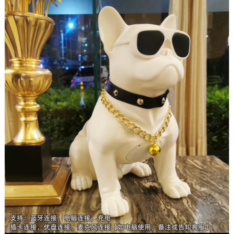 Bulldog subwoofer todo el cuerpo sonido de perro adornos de automóvil cabeza de perro altavoz bluetooth novio explosión de cumpleaños