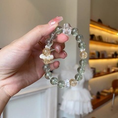 ナチュラルグリーンクリスタルイエローアゼルグリーンヘアクリスタルグリーン蛍石ブレスレットマルチトレジャー卒業ブレスレットギフト女性のための