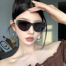 2025新款复古猫眼防紫外线高级感墨镜女方圆脸显小遮阳跨境太阳镜