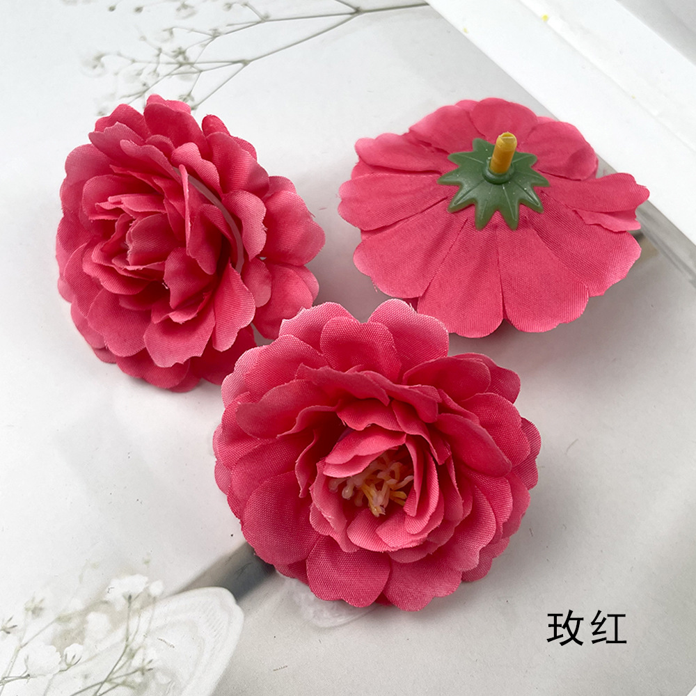 Simulación de flores de rododendro otoñal auditorio de bodas fotografía de guía de carretera decoración del hogar pequeña flor de peonía diy horquilla tocado 6cm