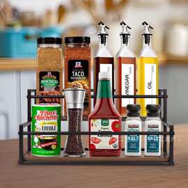 厨房调料瓶收纳架木制酒瓶展示架阶梯式客厅置物铁木结合葡萄酒架