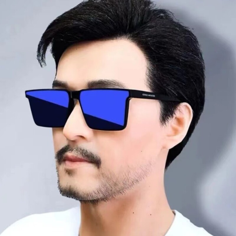 Men's Trendy New Style Sunglasses HD Polarized Sunglasses Driving Single Same Style Flat Mirror Women's Advanced Sense Glasses