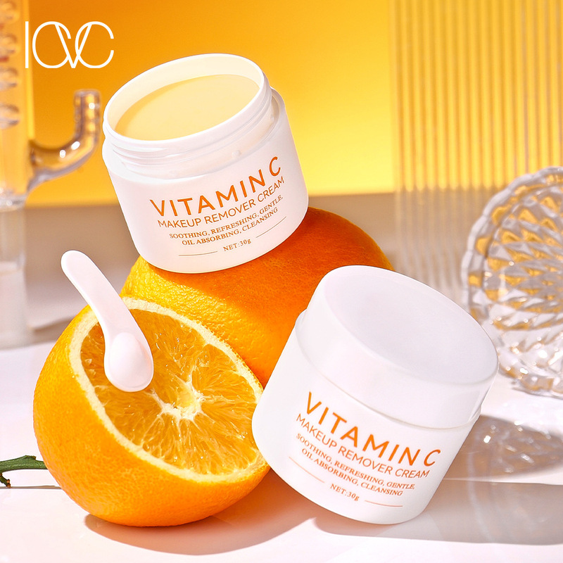 Independent Cross-Border Icvc Vitamin C Makeup Remover Balm 30g Cleans Pores, Non-Greasy, Removes Makeup from Eyes, Lips, and Face, Three-In-One