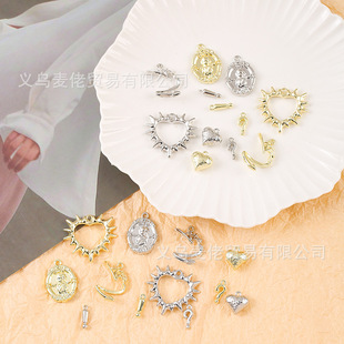 Ins love angel question mark exclamation mark light alloy pendant diy handmade material earrings necklace accessories