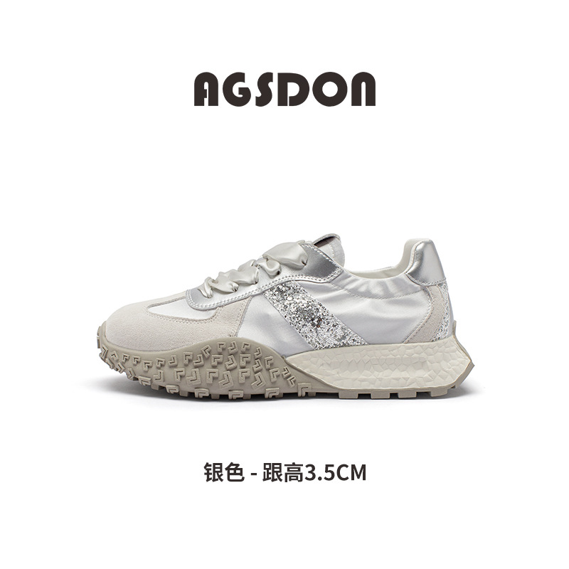 Zapatos de entrenamiento para mujeres de otoño 2025 nuevos zapatos blancos casuales ligeros y adelgazantes