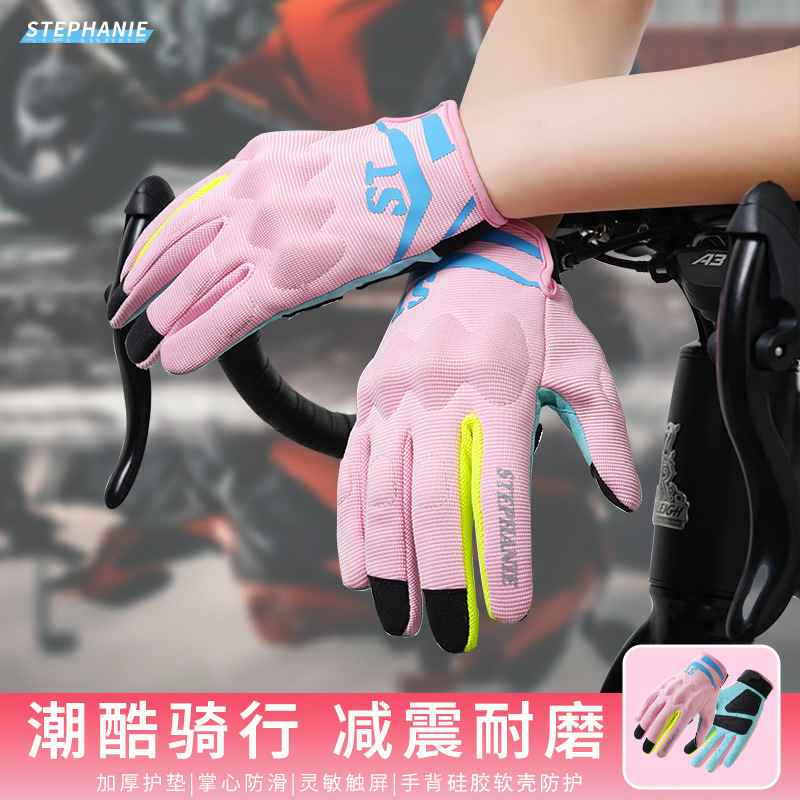 Cycling Full-Finger Gloves for Couples Spring and Summer Outdoor Cross-Country Sports Fitness Training Anti-Slip Anti-Fall Shock Absorption Protection Cross-Border