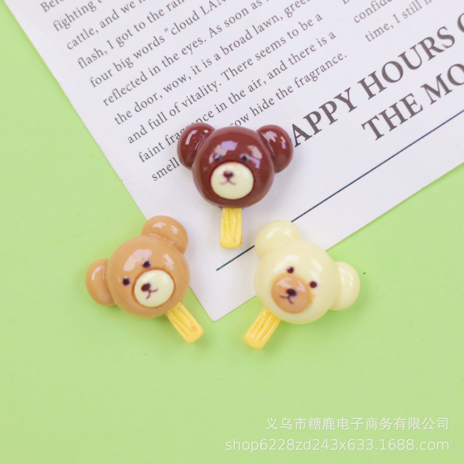 mini bear lollipop resin accessories cream glue diy phone case hair accessories keychain material patch wholesale