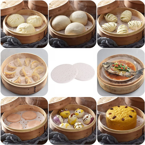 Household food-grade baking oil paper Xiaolongbao steamed buns cage pad paper disposable large silicone oil steamer paper