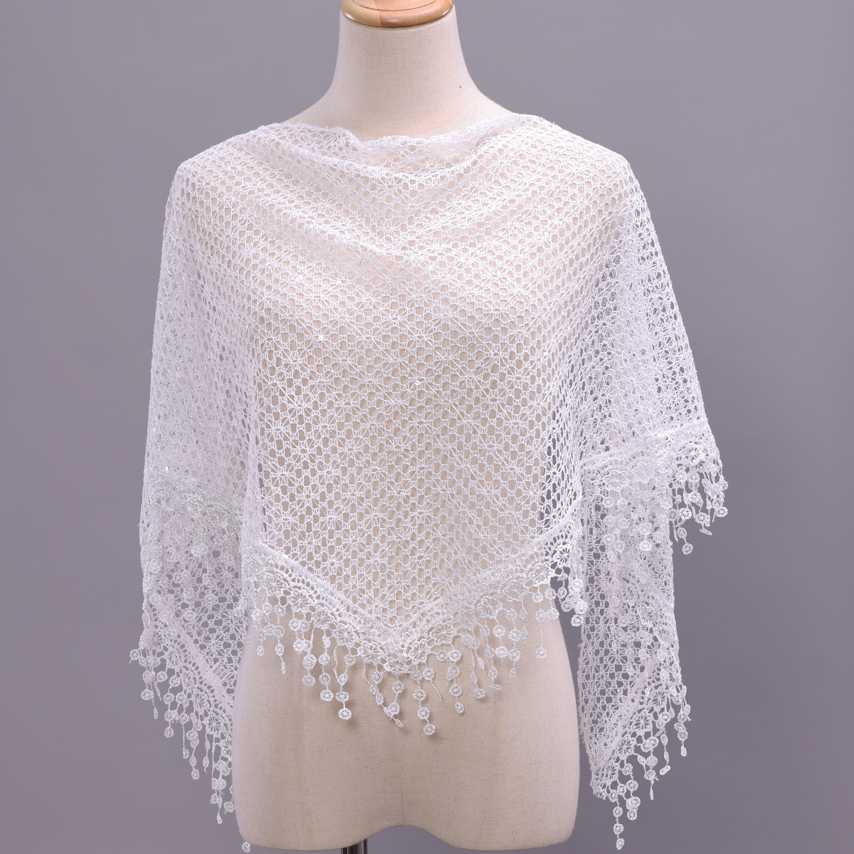 New cross-border lace hollowed-out headscarf with tassels, triangle scarf for women, gauze shawl, available on Shein, Amazon, and TEMU
