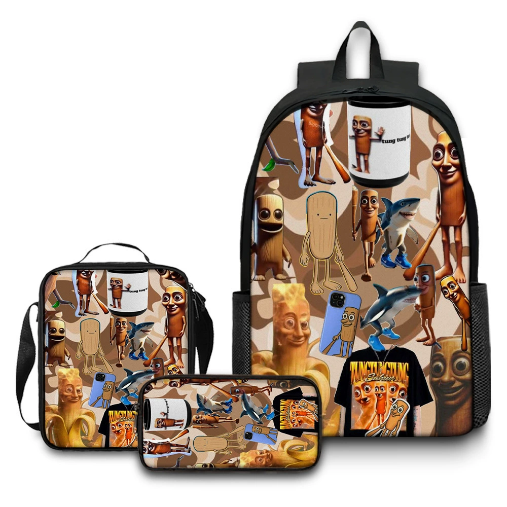 (Cross-border trading), children's backpack, capacious set, 3 piece set