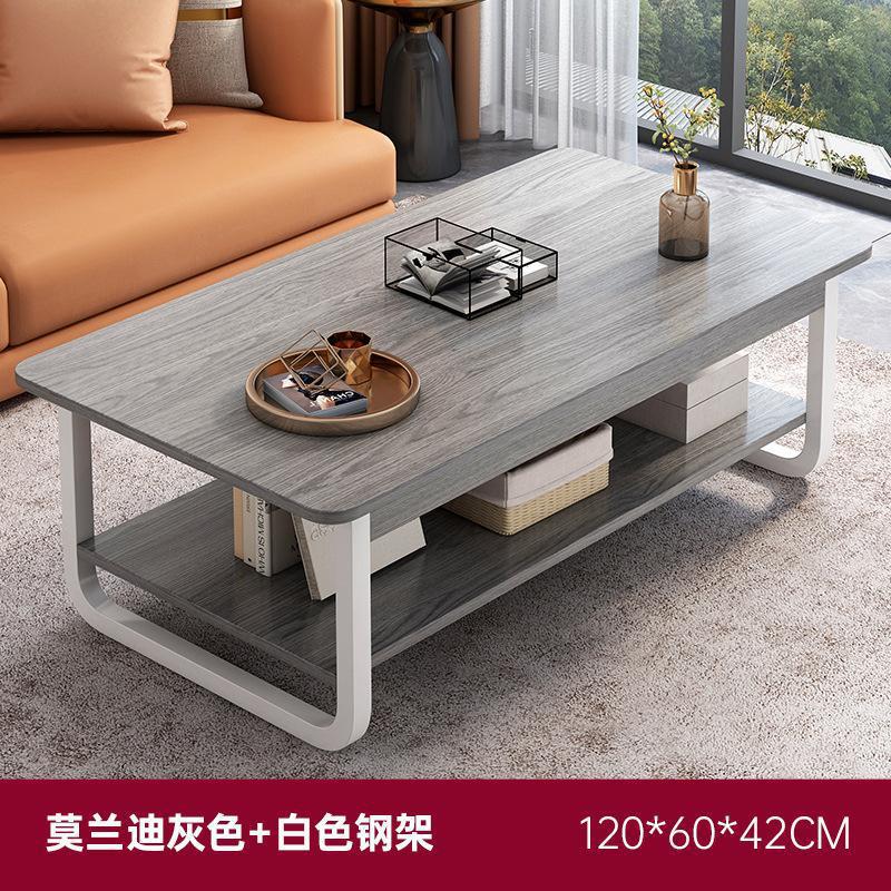 Mesa de café sala de estar sofá en casa doble capa lateral simple moderna casa de alquiler oficina pequeña mesa de té mesa cuadrada
