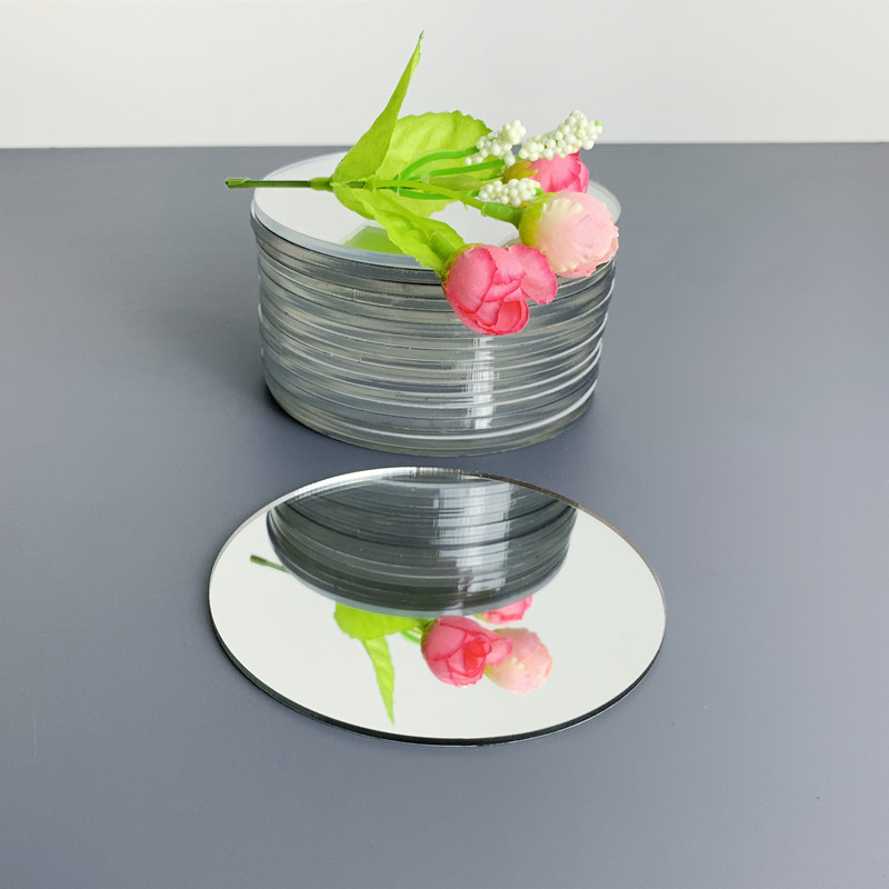 亚克力镜片圆形10cm 带背胶自粘儿童玩具配件塑胶镜子1.2MM厚度