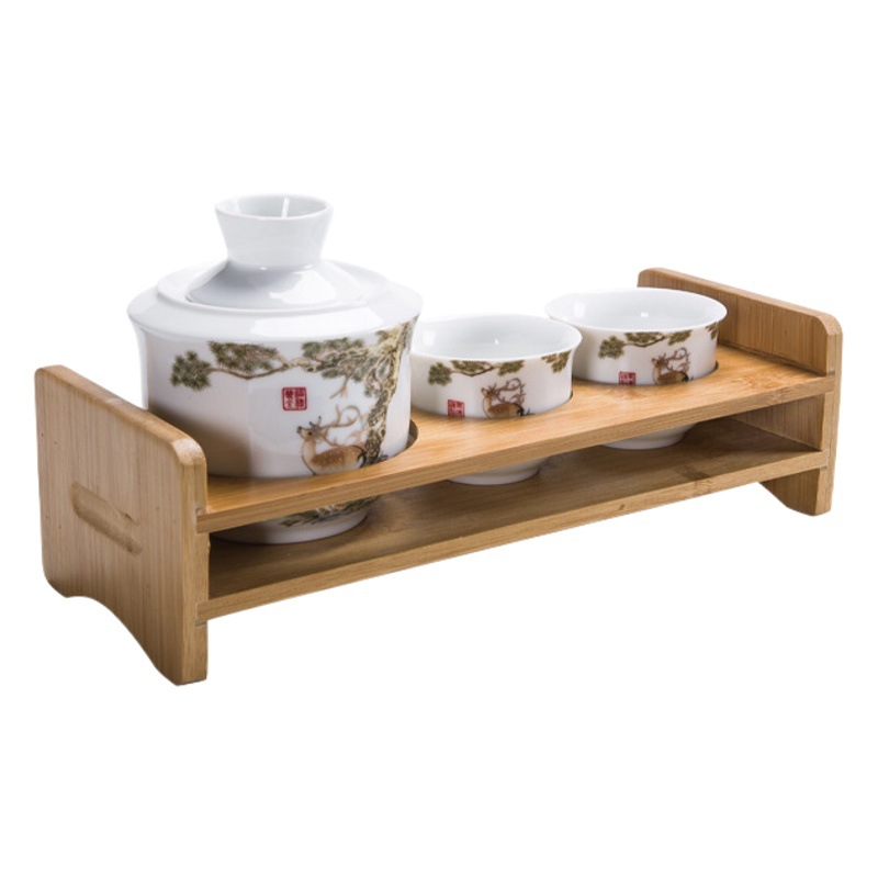 Household ceramic wine set suit warm yellow wine wine warmer antique Chinese white wine glass hot wine pot half jin two Liang