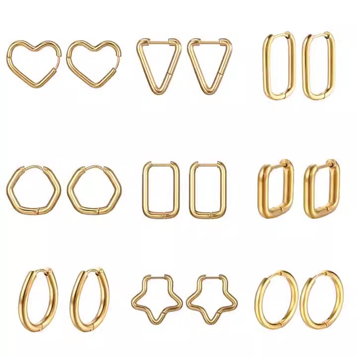 geometric trend fashionable earrings stainless steel