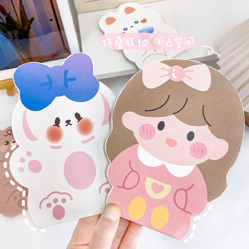 Creative special-shaped makeup mirror student desktop folding mirror portable cute paper mirror portable cartoon small mirror