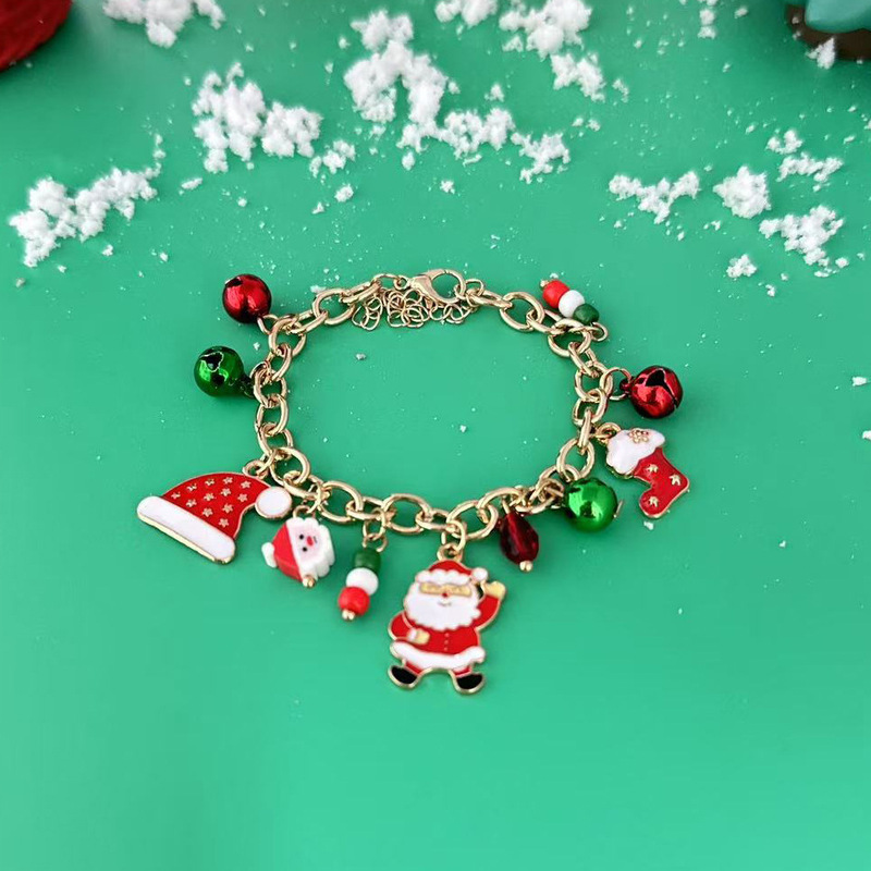 国境を越えた新しいクリスマス要素のネックレスファッション百合女性サンタクロース鈴ヘラジカ多種のペンダント卸売り|undefined