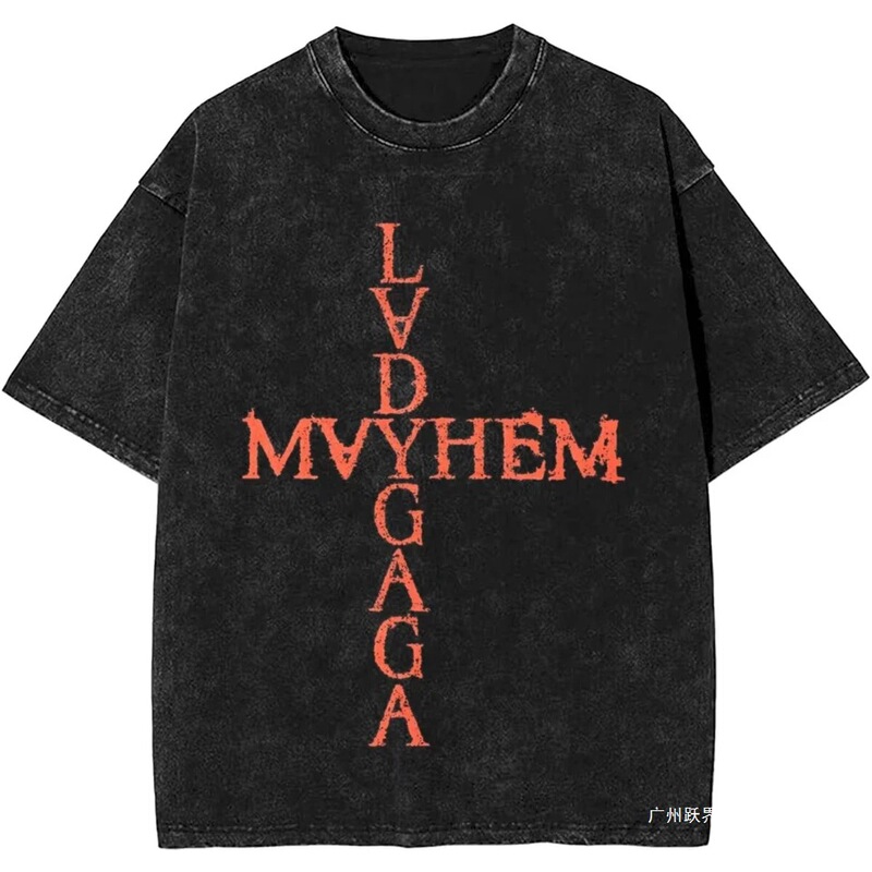 Lady Gaga Mayhem 2025 New Album Fashion Retro Washed T-Shirt Summer Street Clothing Short-Sleeved T-Shirt Lady Gaga Mayhem 2025 New Album Fashion Retro Washed T-Shirt Summer Street Clothing Short-Sleeved T-Shirt