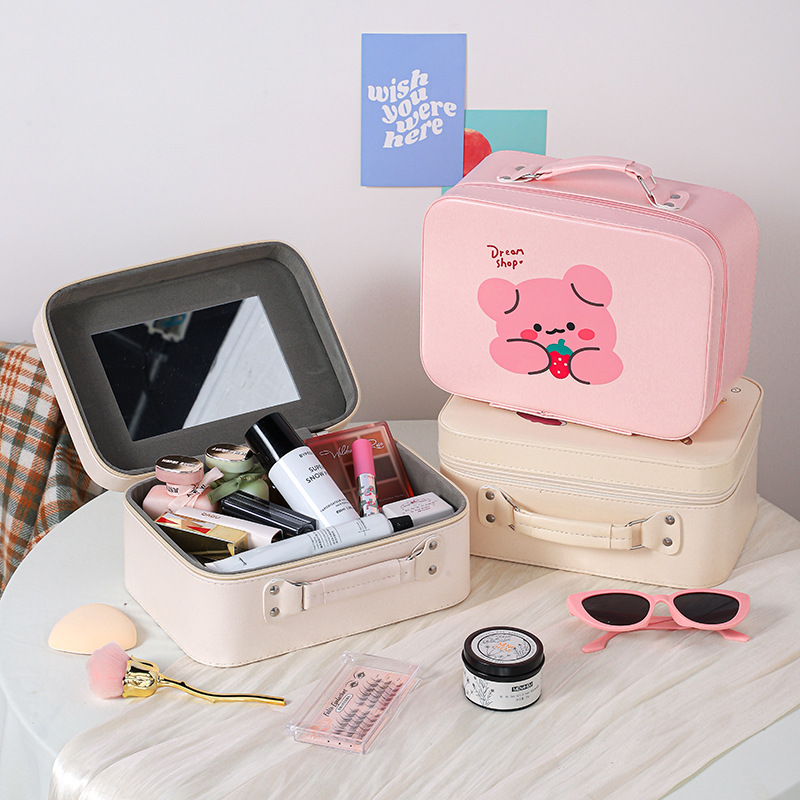 网红ins化妆箱伴手礼手提箱便携卡通化妆包彩妆化妆品收纳箱批发