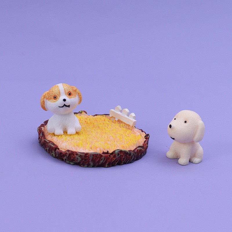 Miniatura mini simulación lindo Bomei Samo perro pequeño animal micro paisaje modelo pequeños adornos de escritorio juguetes pequeños