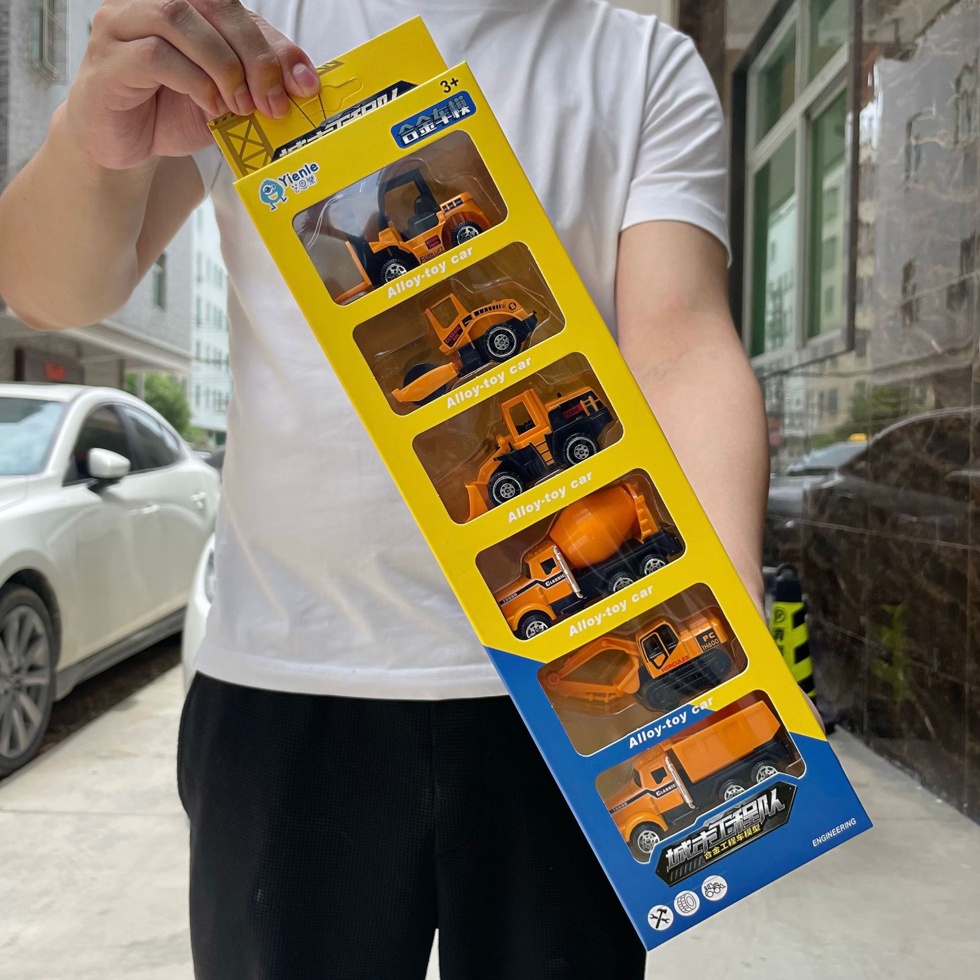 Aleación deslizante excavadora tanque de aceite agitación volcado ingeniería vehículo modelo traje juguete al por mayor premio coche regalo