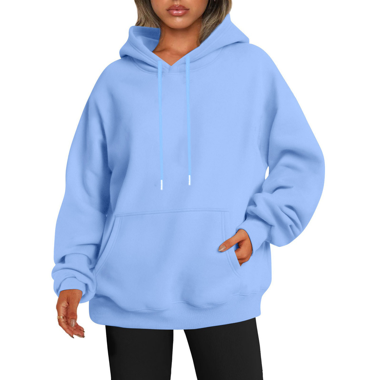 Women's Clothing Oversized Hoodie Sweatshirt - Plain Color Pullover (XS-4XL, 17 Trendy Colors)_ecoleips.com