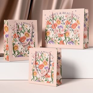 Customizable gift bag high-end jewelry packaging portable paper bag printed logo clothing store shopping bag 5