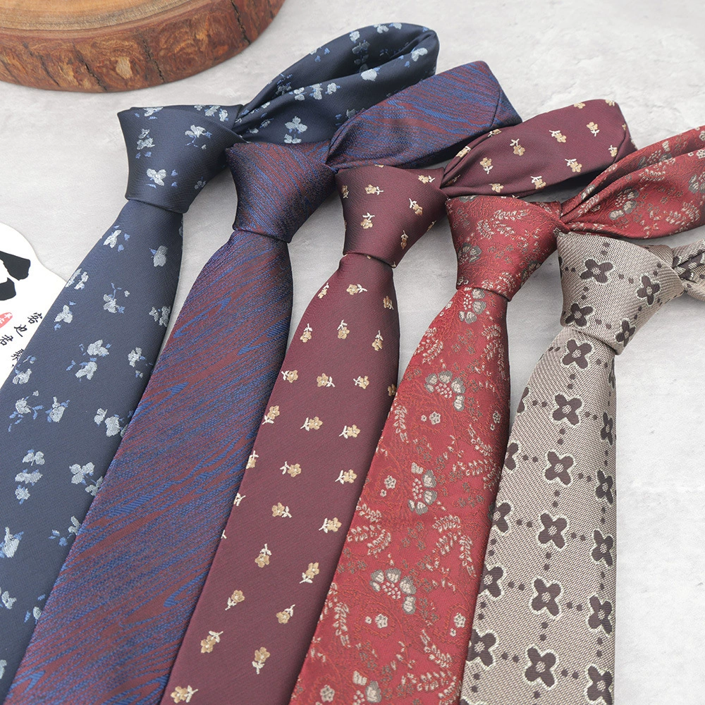 Men's green red retro tie, 7cm