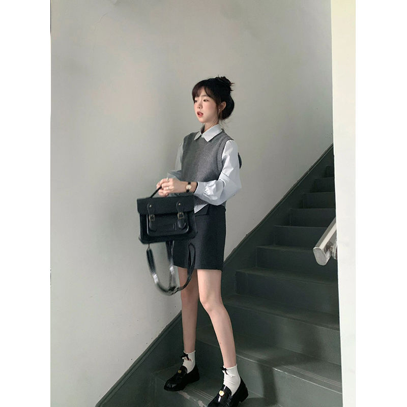 减龄一整套ootd韩剧女主穿搭三件套装超火连衣裙2025秋季新款女装|undefined