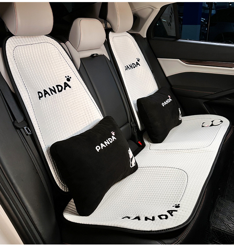 Lanyu Original Ice Silk Car Seat Cushion Cute Panda Comfortable Breathable Car Seat Cover Summer Car Seat Cushion