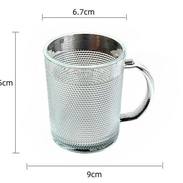 Glasmugg med handtag för kaffe och te hamrad design_voghion.com