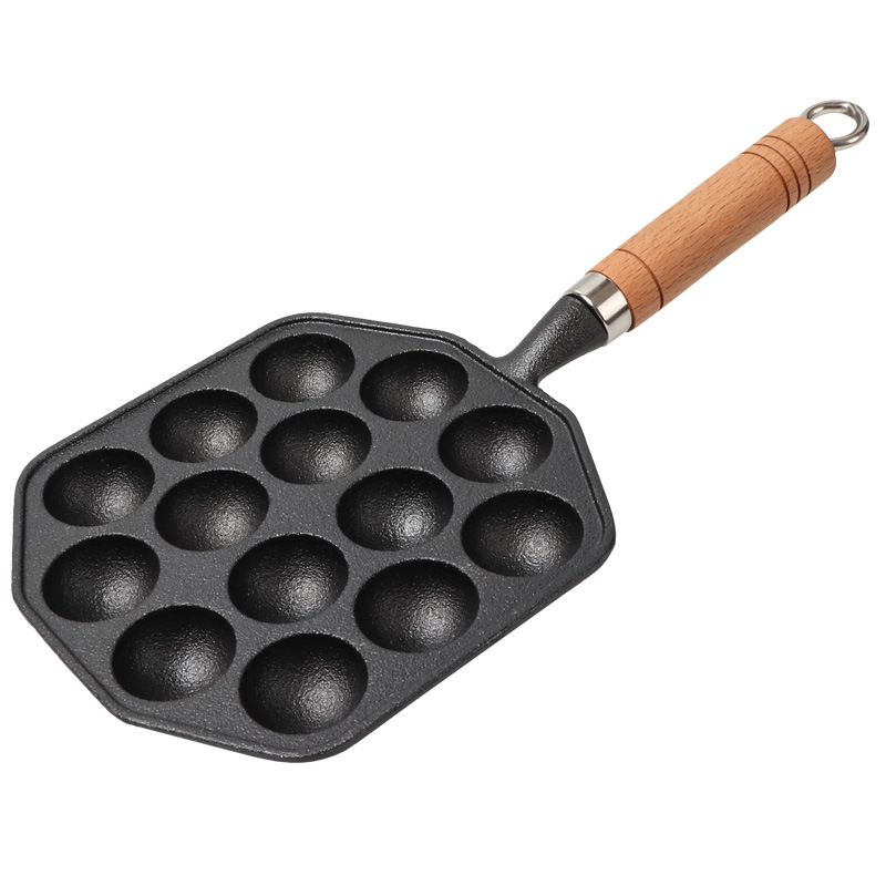 Hierro fundido bolas de pulpo olla hogar herramienta de molde para hornear huevo de codorniz molde ardiente no recubierto sartén antiadherente olla de huevo sin sentido