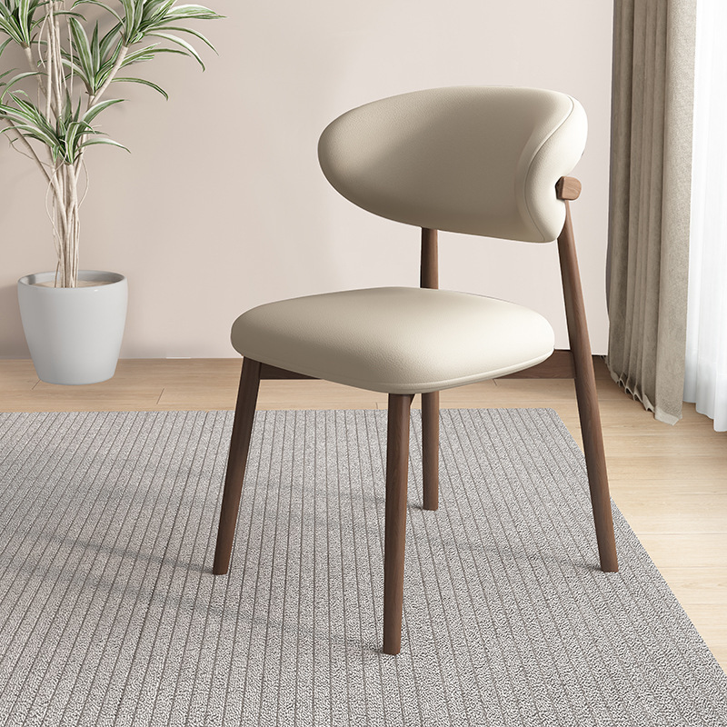 Silla de comedor de madera sólida nórdica, silla de respaldo de paquete blando, taburetes de hoteles, hoteles, casas de muestra, centro de exhibición, sillas de negociación