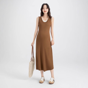 101# fake two-piece splicing dress
