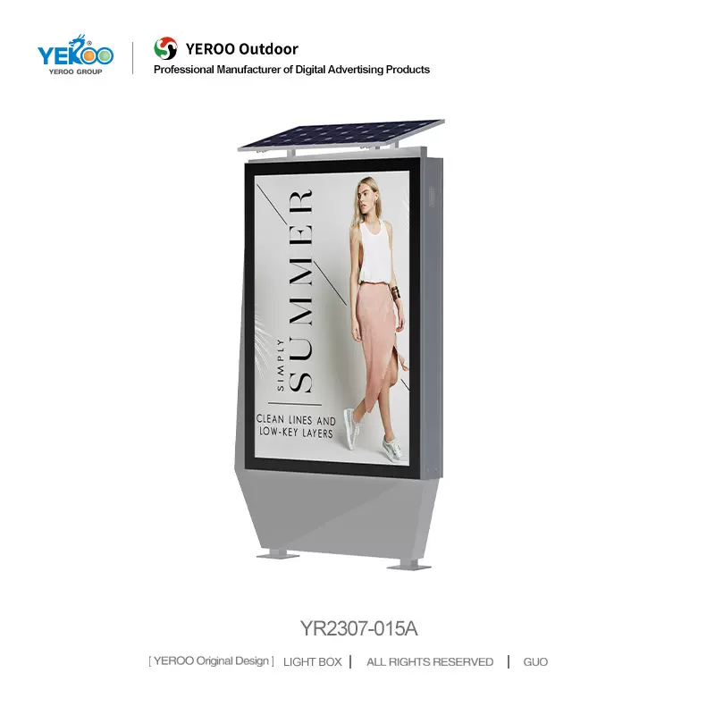 工厂直供落地式双面发光灯箱户外太阳能广告灯箱定制立式广告灯箱