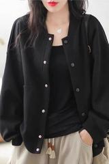 休闲运动外套女2025春秋季新款韩版百搭大码宽松开衫棒球服外套潮