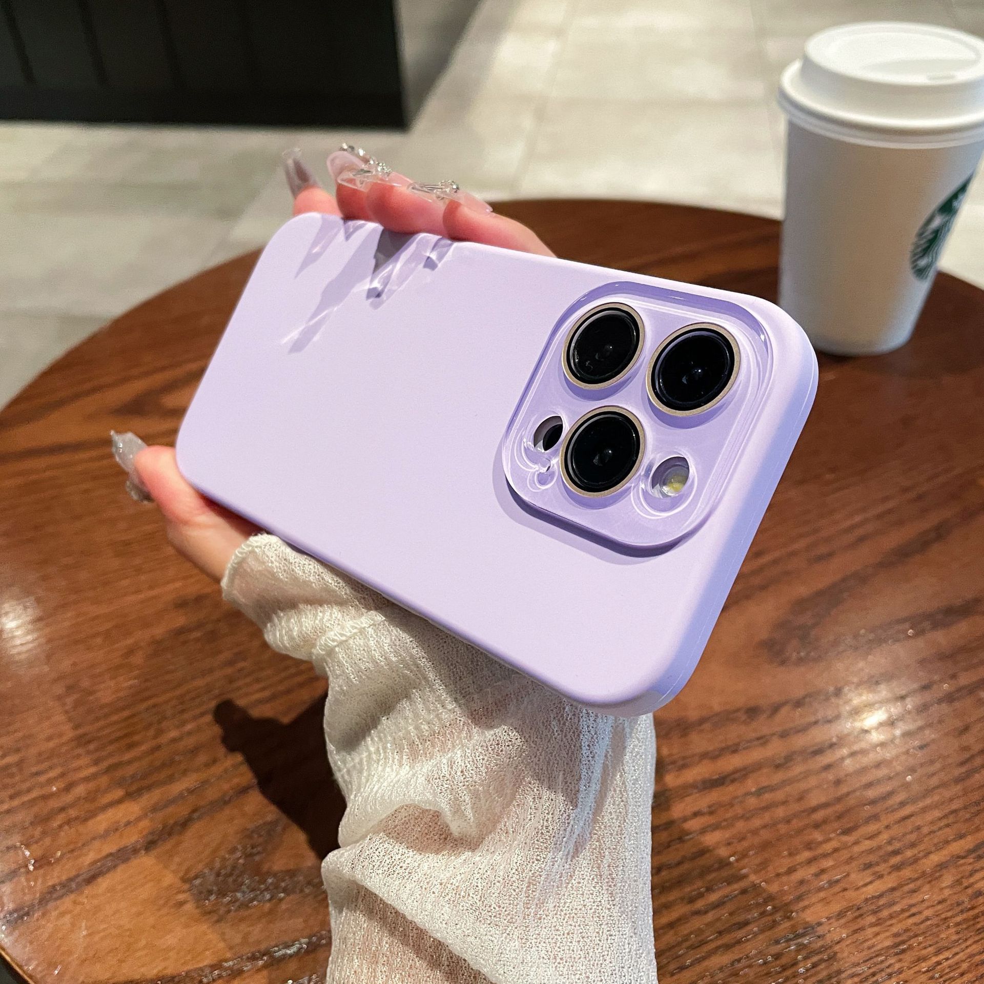 Película de lente lila púrpura silicona líquida hy