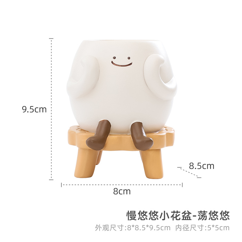 Chậu cây mọng nước resin mini, chậu cây để bàn văn phòng, trang trí sân vườn ban công (RG-15)
