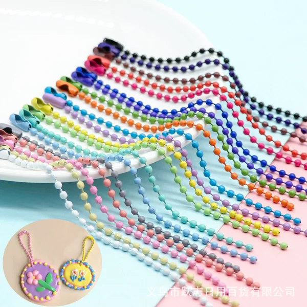 New handmade diy chain jewelry accessories metal color spray paint bead chain tag pendant goo card accessories
