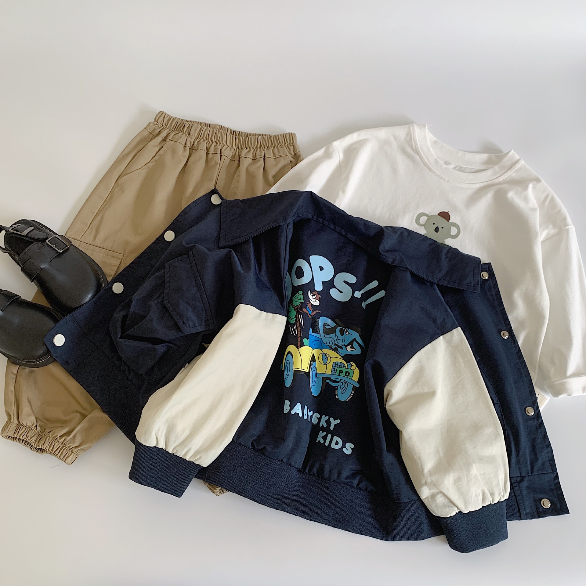 Mai Bao chaqueta infantil de otoño 2025 nuevo estilo guapo chaqueta casual de primavera y otoño para niños, cardigan coreano